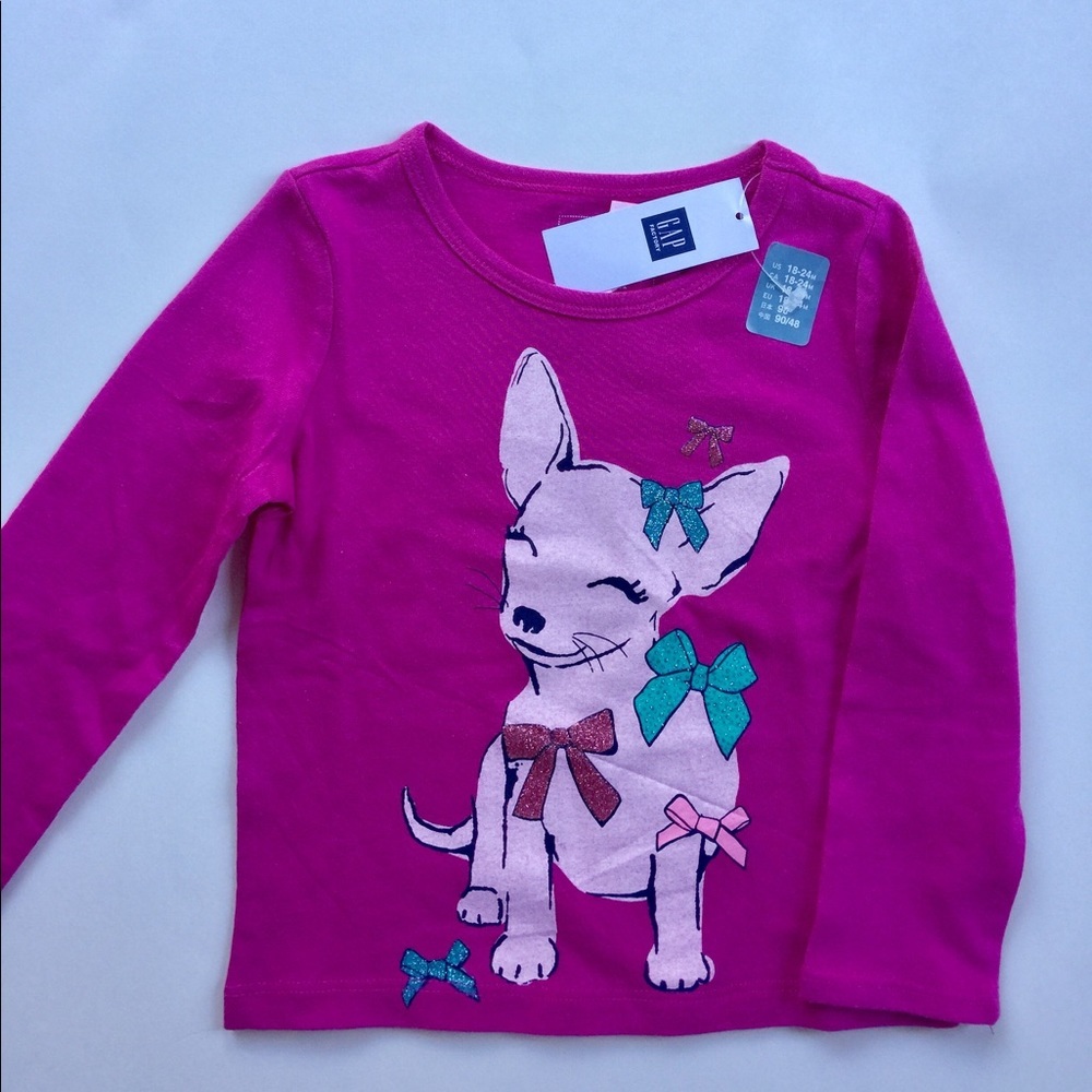 NWT GAP Magenta Girls T-Shirt-Size 18-24 Months
